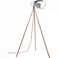 торшер chromatic tripod хром на деревянном основании в Волгограде