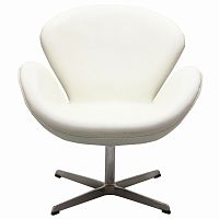 кресло swan chair экокожа белое в Волгограде