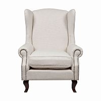 кресло мягкое с ушами белое collins wingback chair в Волгограде