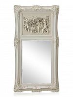 зеркало настенное прямоугольное в высокой белой раме францини distressed chalk white в Волгограде