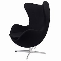 кресло arne jacobsen style egg chair черное в Волгограде