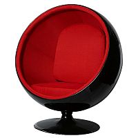 кресло eero ball chair черно-красное в Волгограде