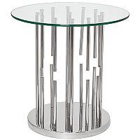 стол журнальный grozdi 55 см прозрачный, хром в Волгограде