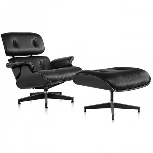 кресло eames style lounge chair черное в Волгограде