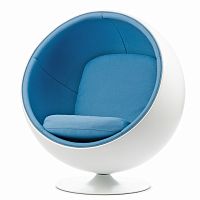 кресло ball chair бело-синее в Волгограде