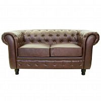 диван chesterfield двухместный прямой коричневый в Волгограде