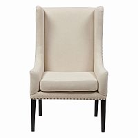 кресло мягкое с ушами белое nailhead fabric armchair в Волгограде