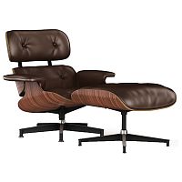 кресло lounge chair & ottoman коричневое в Волгограде