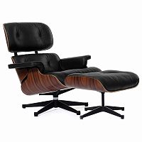 кресло eames style lounge chair & ottoman черное в Волгограде