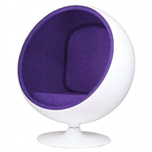 кресло eero ball chair бело-фиолетовое в Волгограде