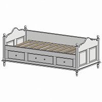 кровать-кушетка 90х190 с ящиками белая нордик в Волгограде