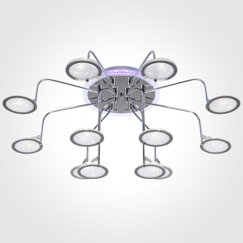 потолочная люстра eurosvet spider 80109/12 хром/синий+фиолетовый в Волгограде