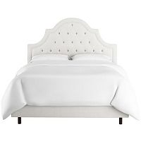 кровать двуспальная 160х200 белая с каретной стяжкой harvey tufted white в Волгограде