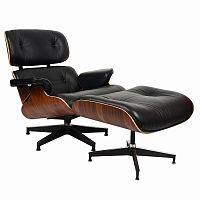 кресло eames style lounge chairчерное с коричневым в Волгограде