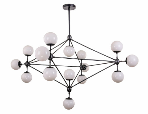 люстра modo 15 black+white черная, белые плафоны в Волгограде