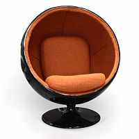 кресло ball chair черно-коричневое в Волгограде