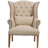 кресло quinn tufted armchair бежевое в Волгограде