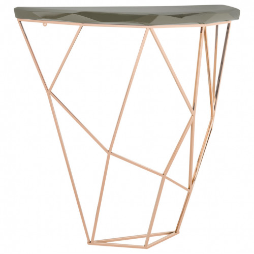 консоль geometric 100x38x90 золото, черная столешница в Волгограде